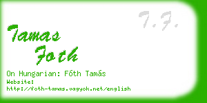 tamas foth business card
